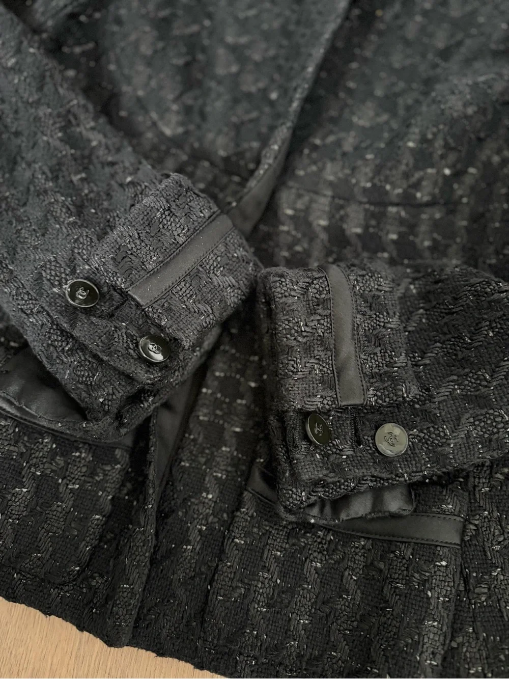 CHANEL Black Tweed Single-Button Suit Jacket